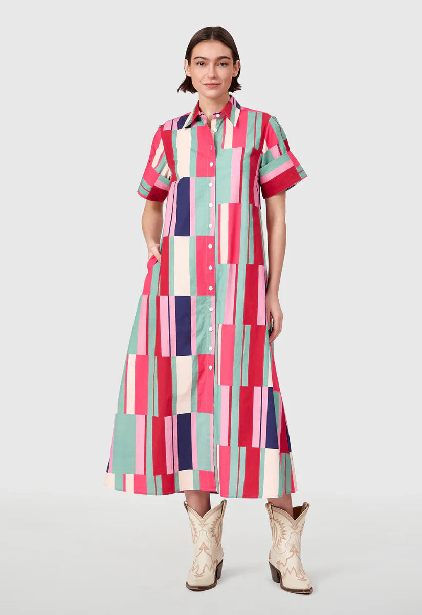 Gibbons Dress, Woodland Stripes