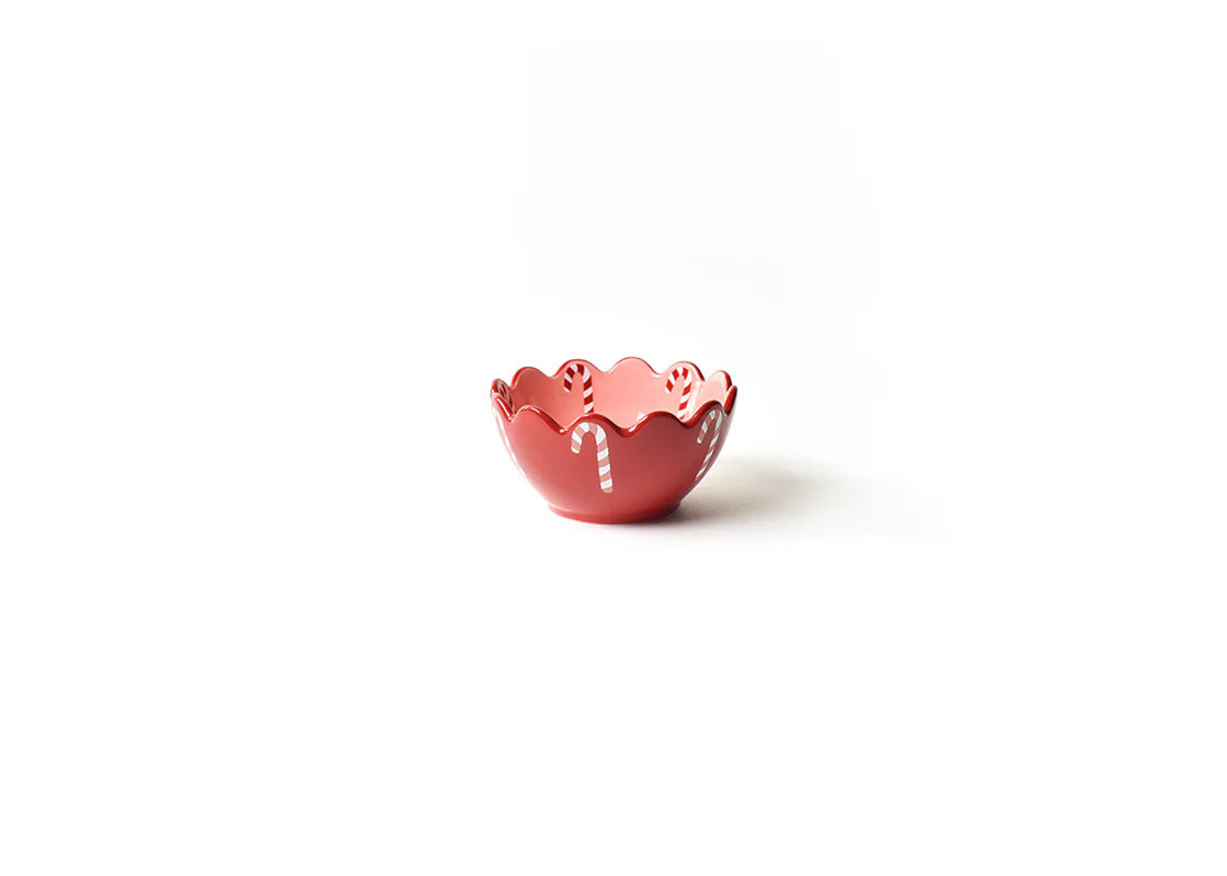 Red Candy Cane Scallop Dipping Bowl