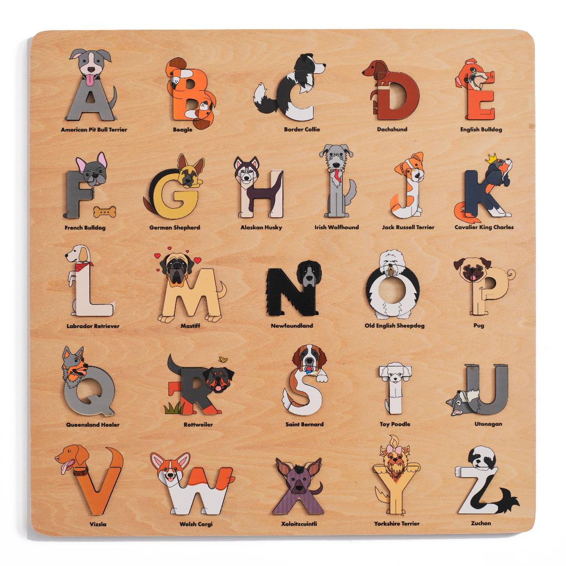 Dog Wooden Alphabet Puzzle