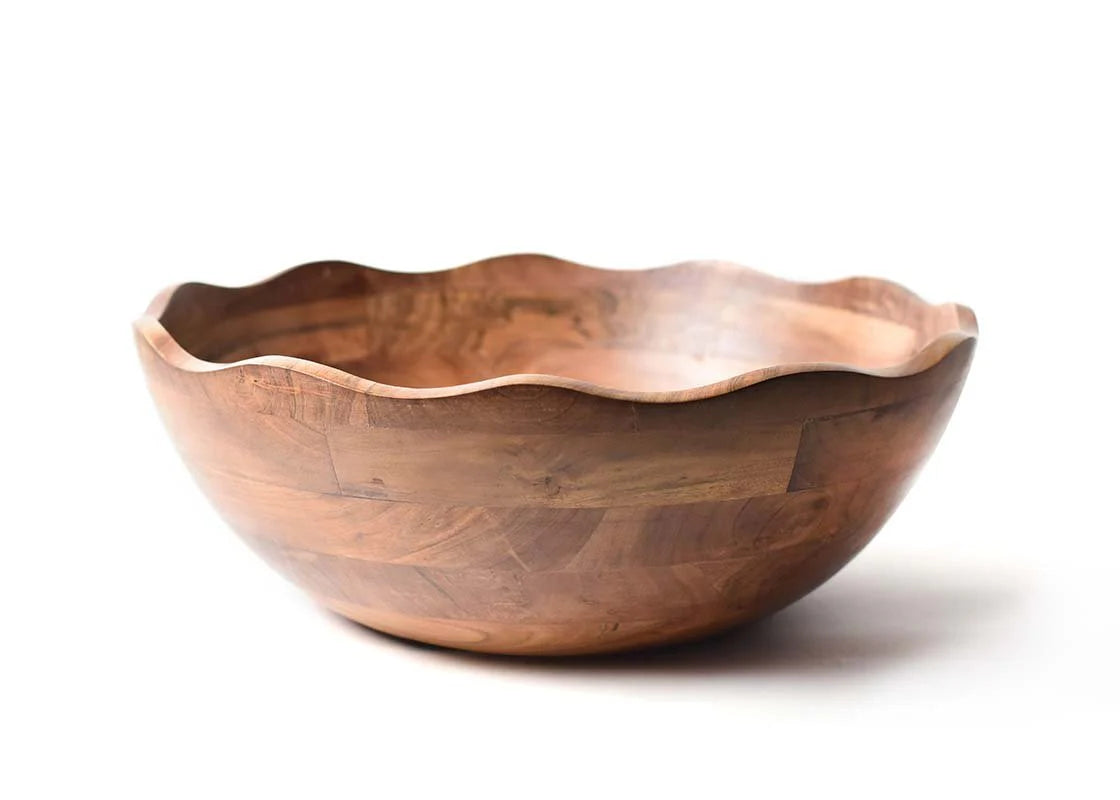 Fundamental Wood 19in Ruffle Bowl