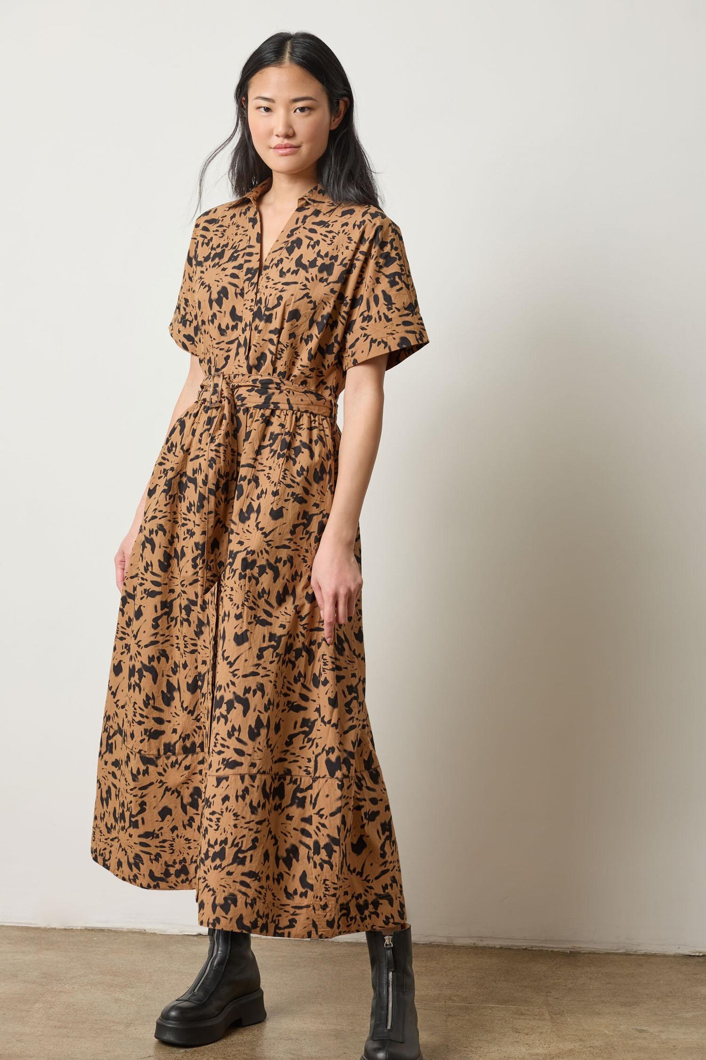 Lilla P Collared Maxi Shirt Dress