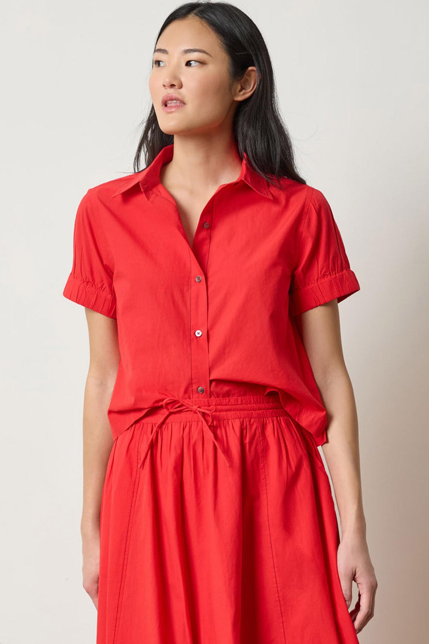 Lilla P Elastic Cuff Button Down