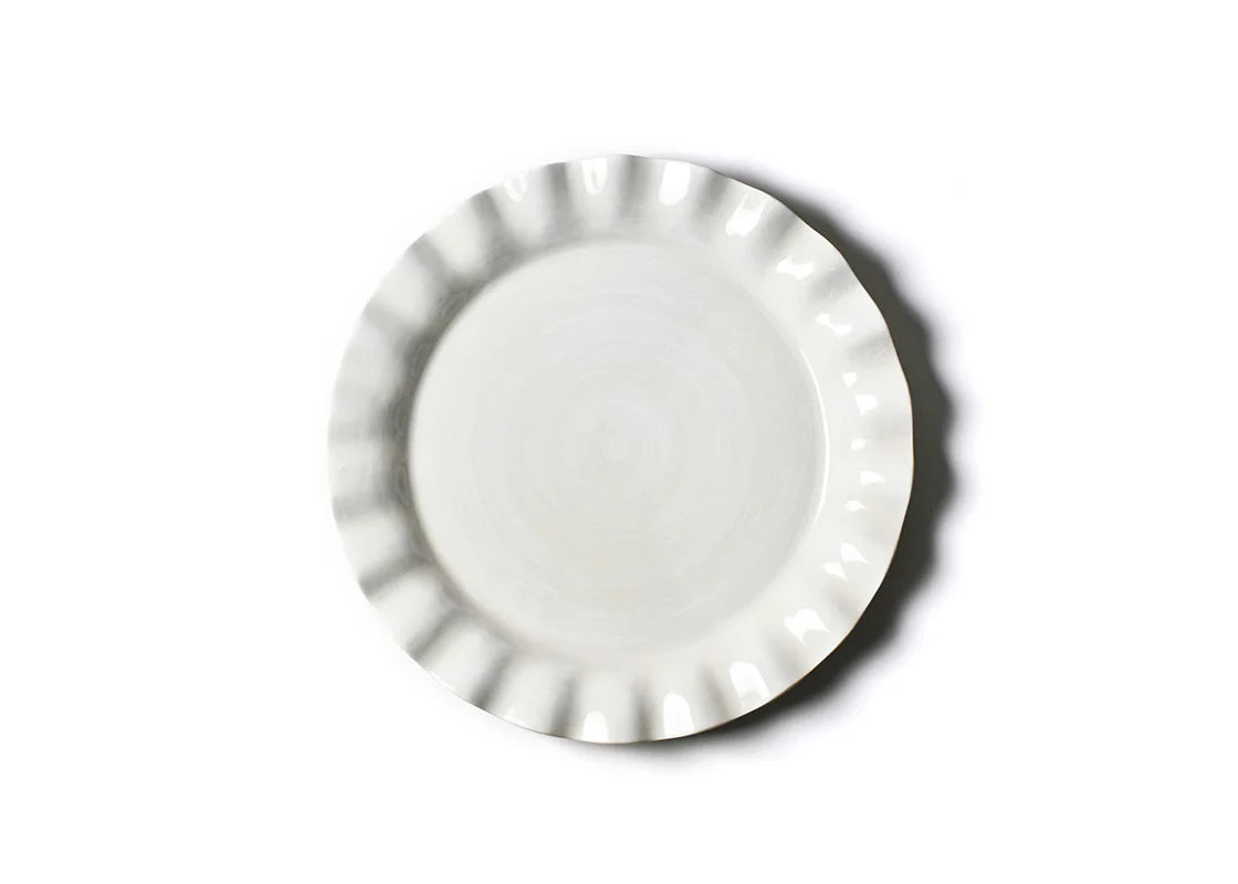 Coton Colors Signature White Ruffle Dinner Plate