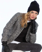 EL Power Play: Button Front Herringbone Jacket