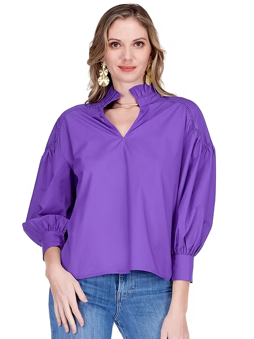 JADE Split Stand Collar Trim Top