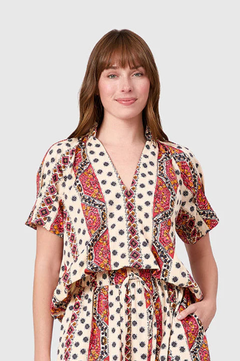 Merritt Top, Crimson Mosaic