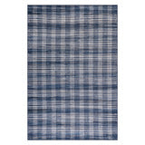 Denim Plaid Machine Washable Rug | Blue