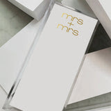 Long Skinny Gold Foil Mrs + Mrs