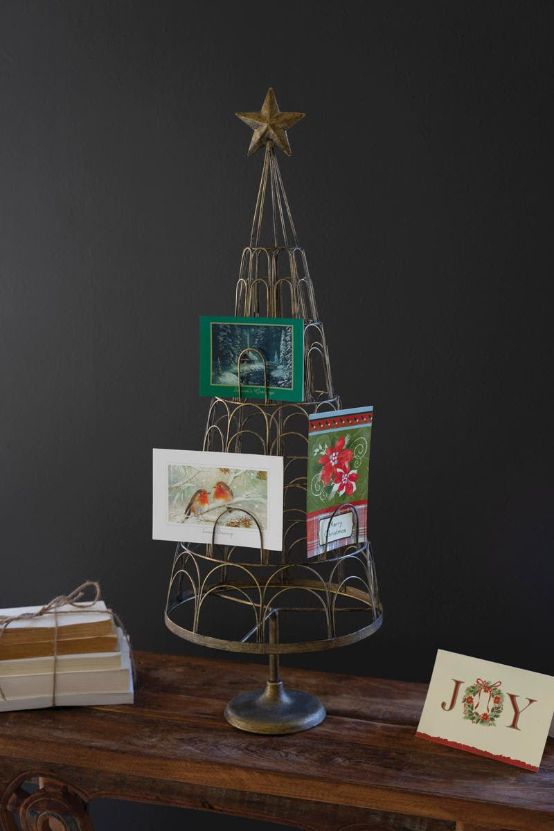 METAL CHRISTMAS TREE CARD HOLDER