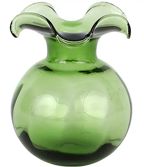 Vietri Hibiscus Glass Green Bud Vase