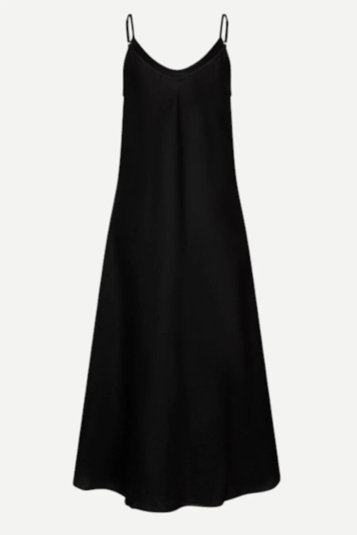 Long Linen Dress Black