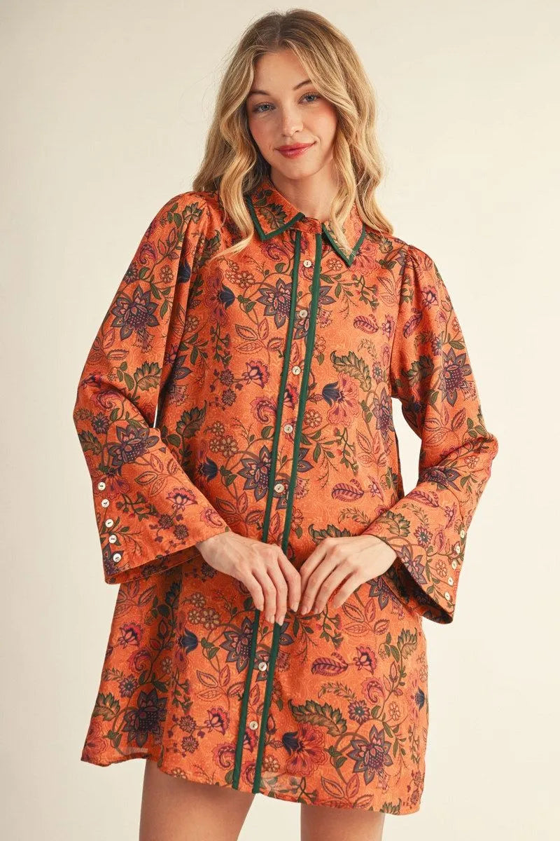 Bellsleeve Boho Button Down Dress