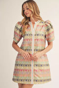 Blush Floral Jacquard Dress