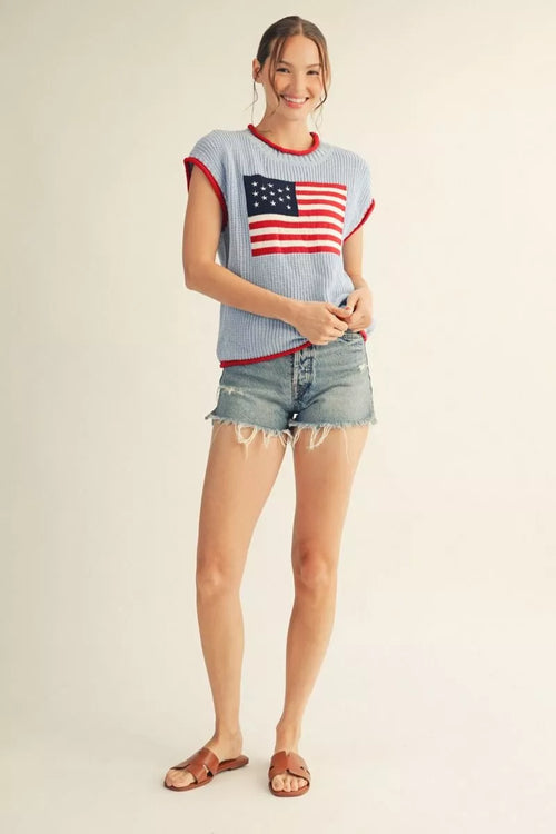 Blue USA Flag Sweater