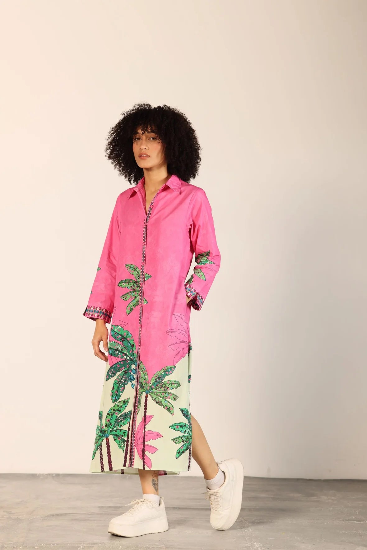 Eliza Dress, Pink Tropics