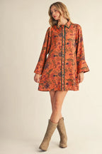 Bellsleeve Boho Button Down Dress