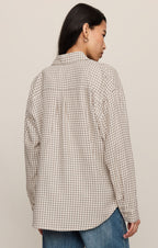 River Plaid Button Up Frosted Pearl