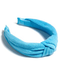 Terry Knotted Headband, Turquoise