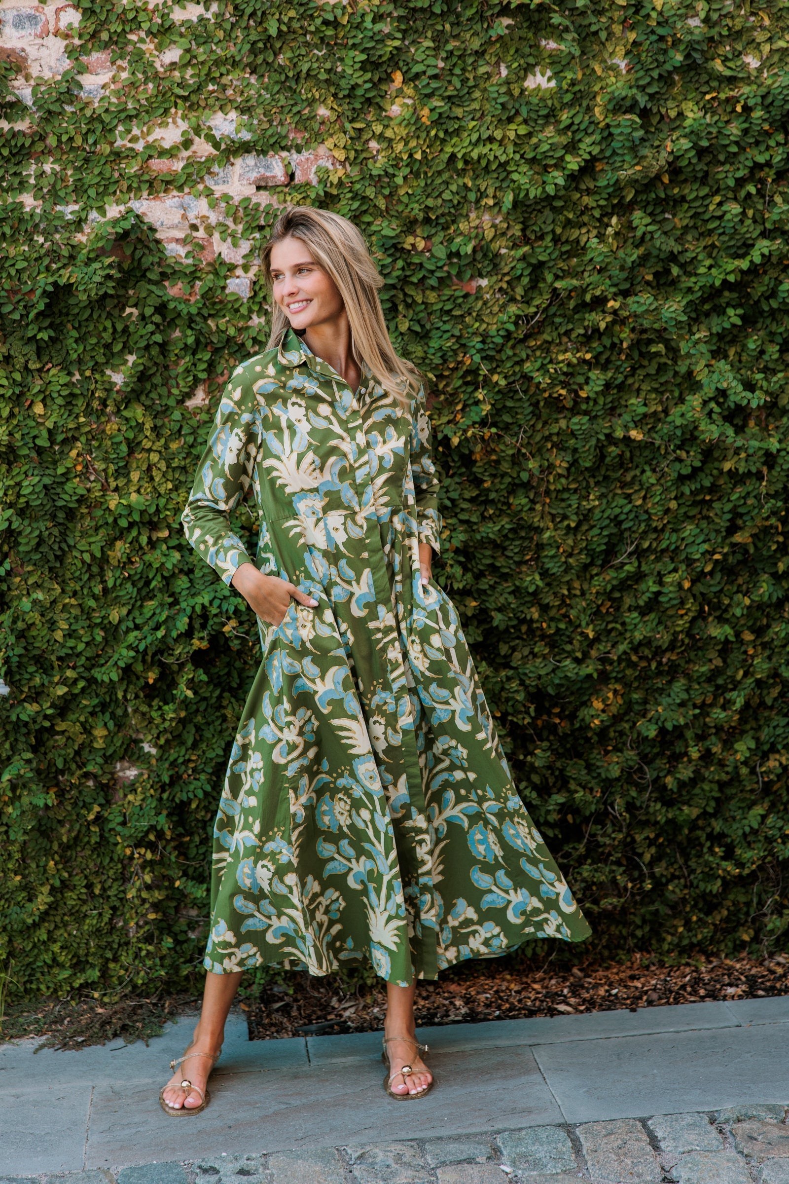 Classic Shirtdress, Oasis Grove