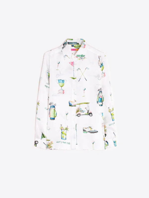 WHITE SHIRT WITH GOLF PRINT