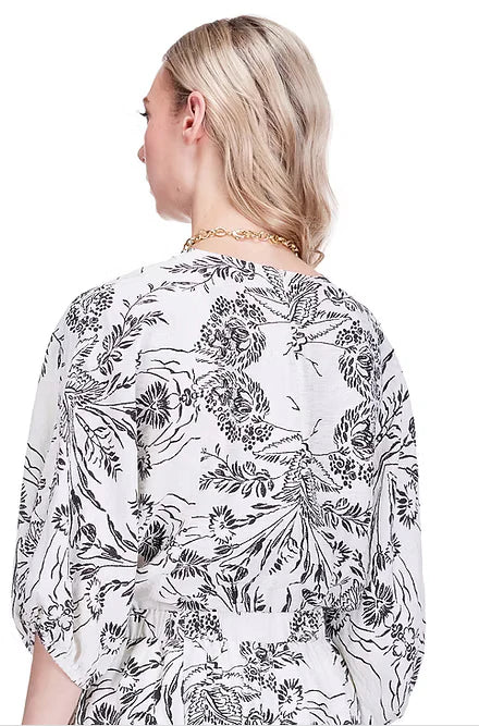 Gored Top, Ink Blossom