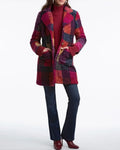 Long Plaid Texture Jacket w/ Patch Pockets
