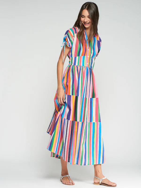 MULTICOLORED STRIPED DRESS