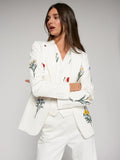 WHITE JACKET WITH EMBROIDERED FLOWERS
