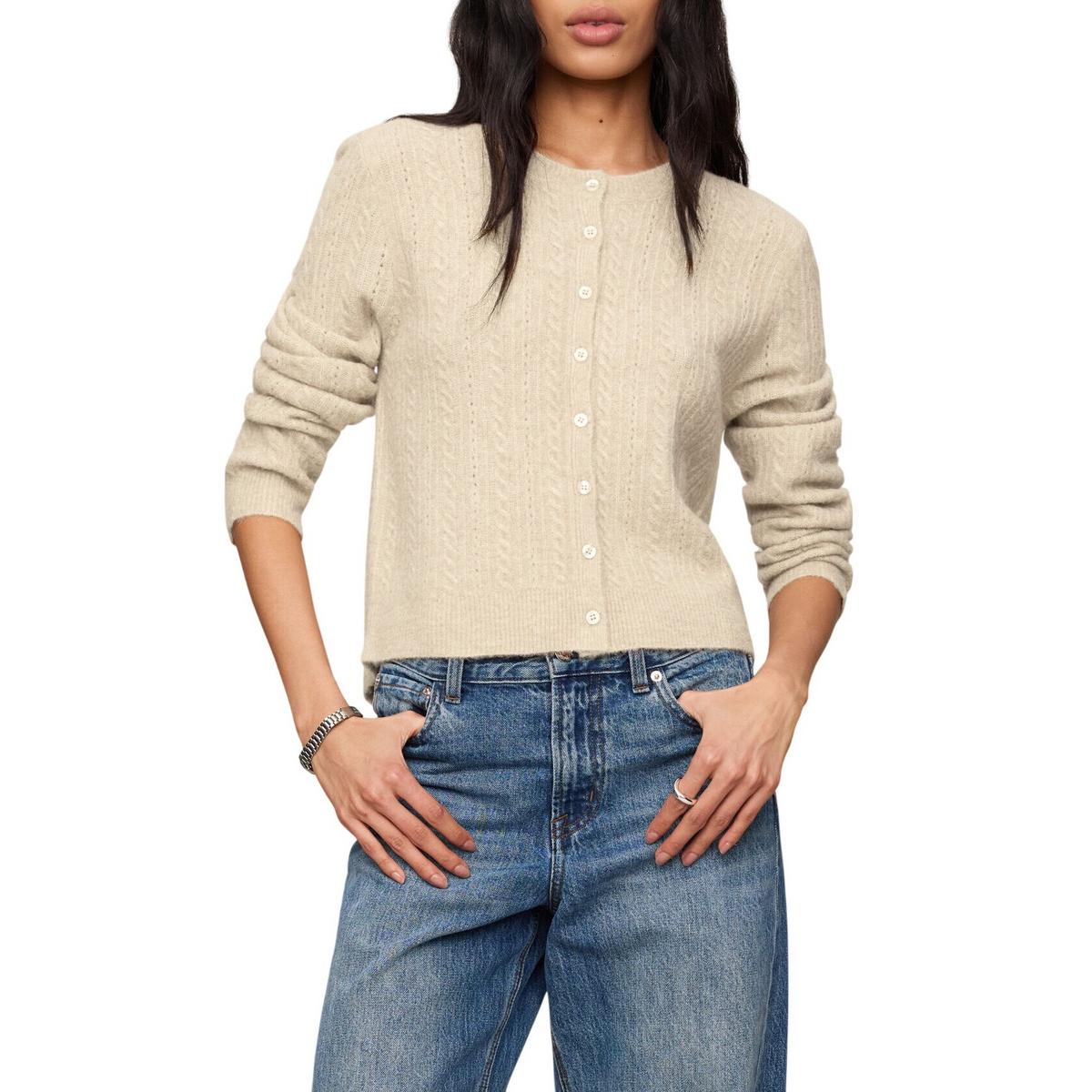 Medina Pointelle Cardigan Cloud