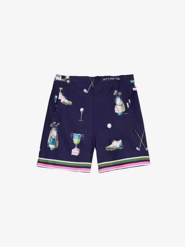 NAVY BLUE GOLF PRINT SHORTS
