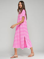 FUCHSIA STRIPED DRESS