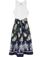 Seline Contrast Midi Dress