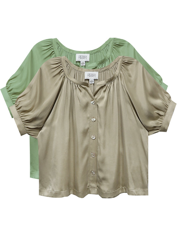 Sam Short Sleeve Button Up Top