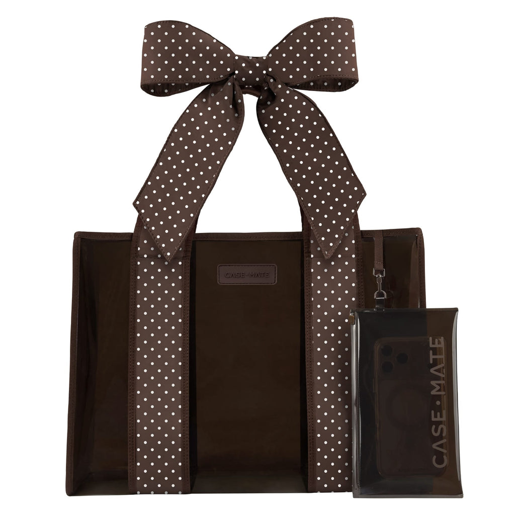 Jelly Tote - Espresso Dot Bow