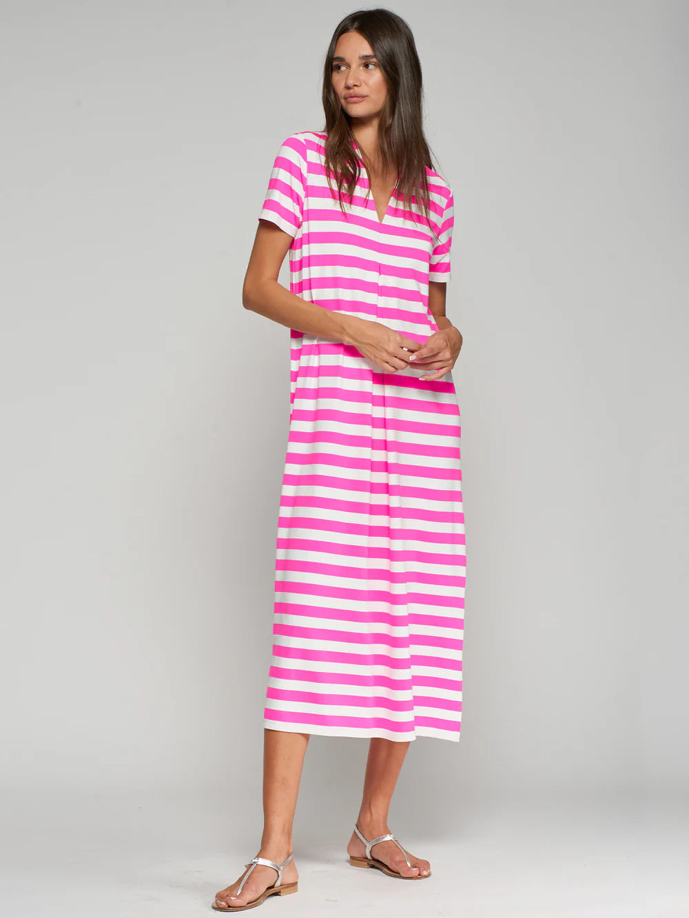 FUCHSIA STRIPED DRESS