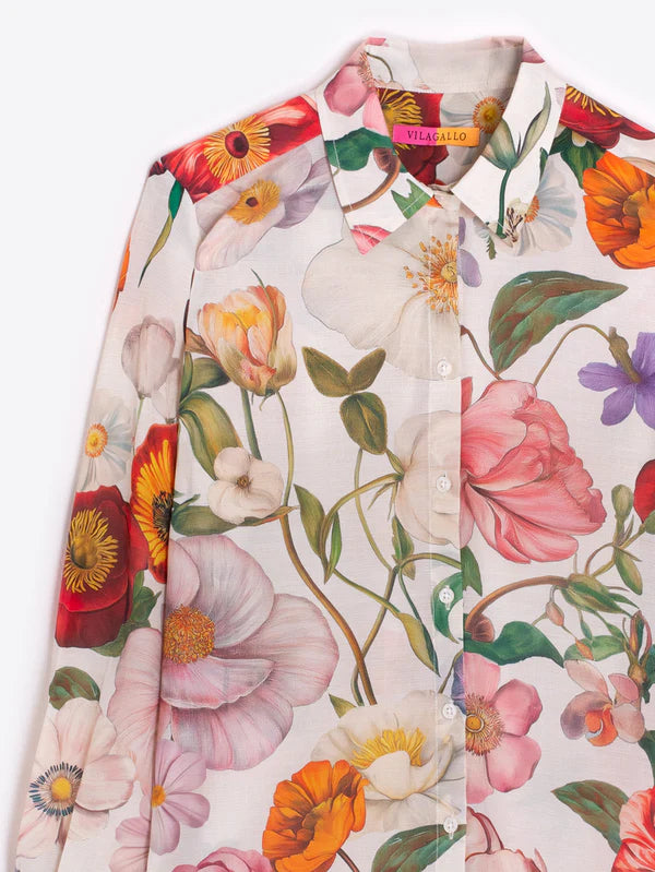 MULTICOLORED FLORAL PRINT SHIRT