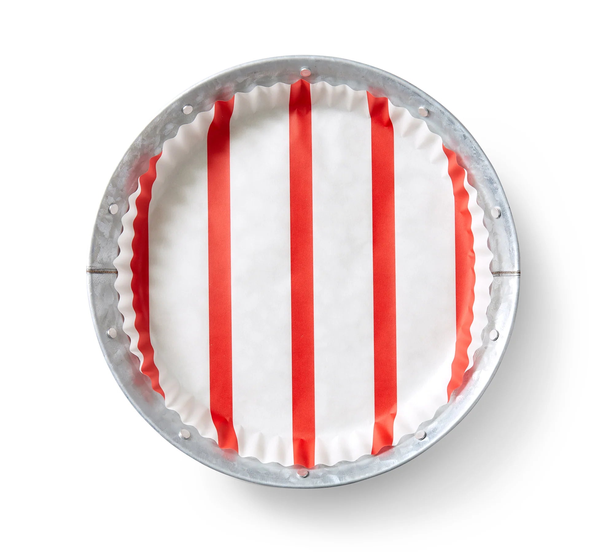 "Bold Red Stripes" preformed plate liners
