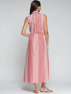 VESTIDO CAMISERO RAYAS ROJO