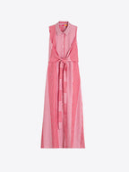 VESTIDO CAMISERO RAYAS ROJO