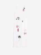 WHITE EMBROIDERED SURF DRESS