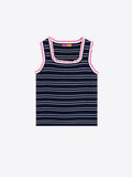 TOP NAVY BLUE STRIPED PUNCH