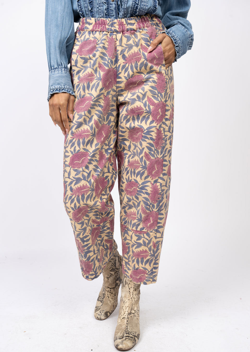 Pull on Barrel Pants Plum