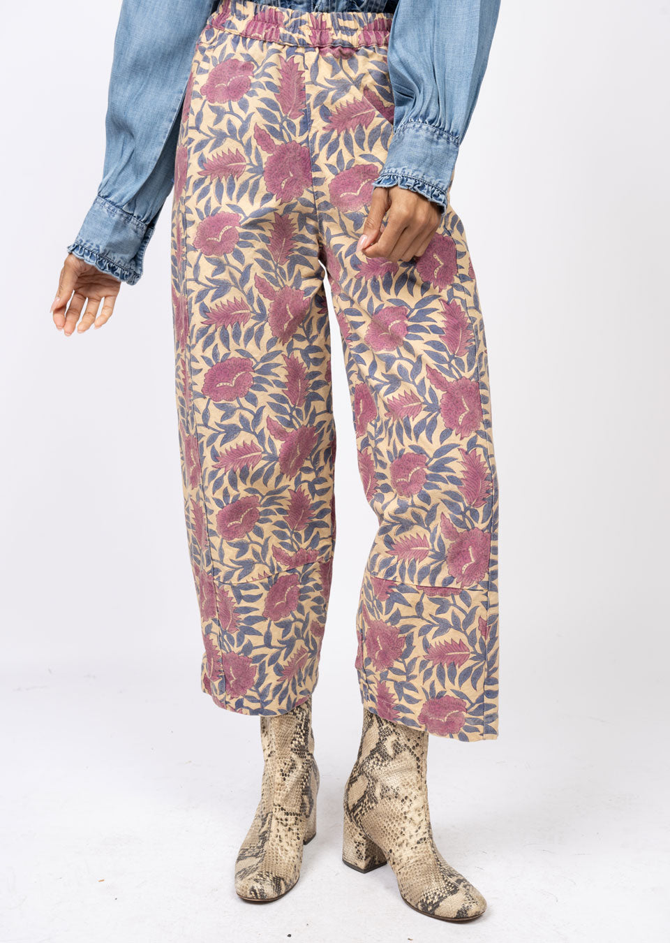 Pull on Barrel Pants Plum