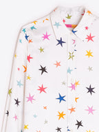 WHITE SHIRT WITH MULTICOLORED STAR PRINT