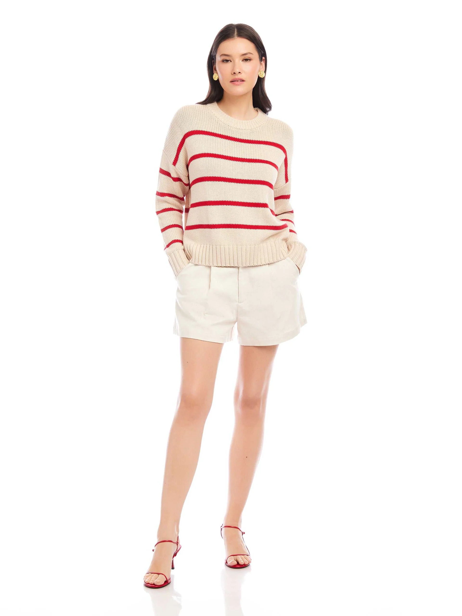 Luca Crewneck Sweater Stripe Large