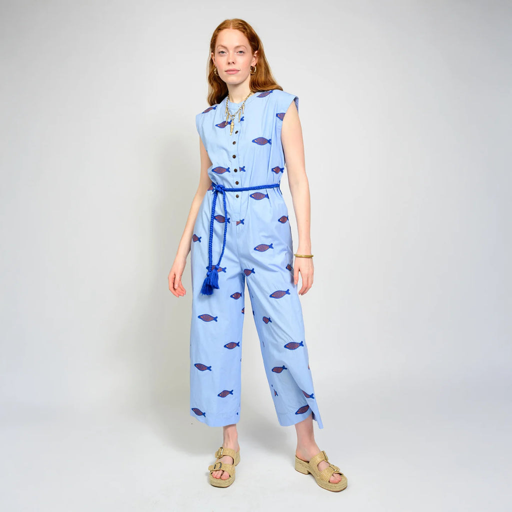 Embroidered Fish Jumpsuit