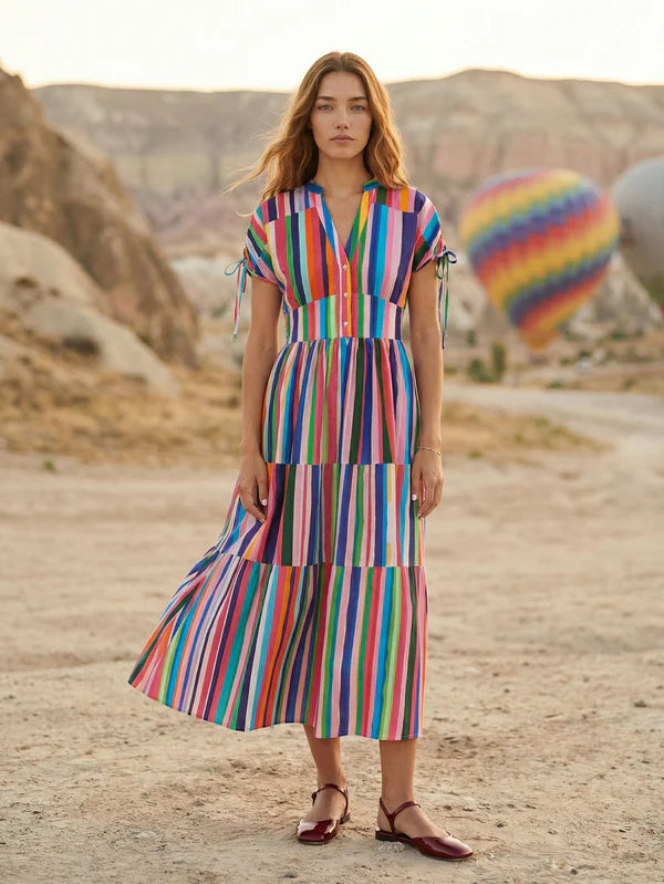 MULTICOLORED STRIPED DRESS