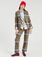 BROWN CHECKED JACKET