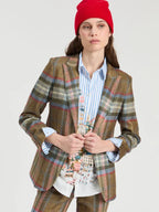 BROWN CHECKED JACKET