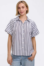 Paula Striped Puff Sleeve Shirt